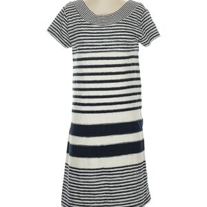 MAEVE Anthropologie Navy & Ivory Haven Striped Knit Shift Dress - Small